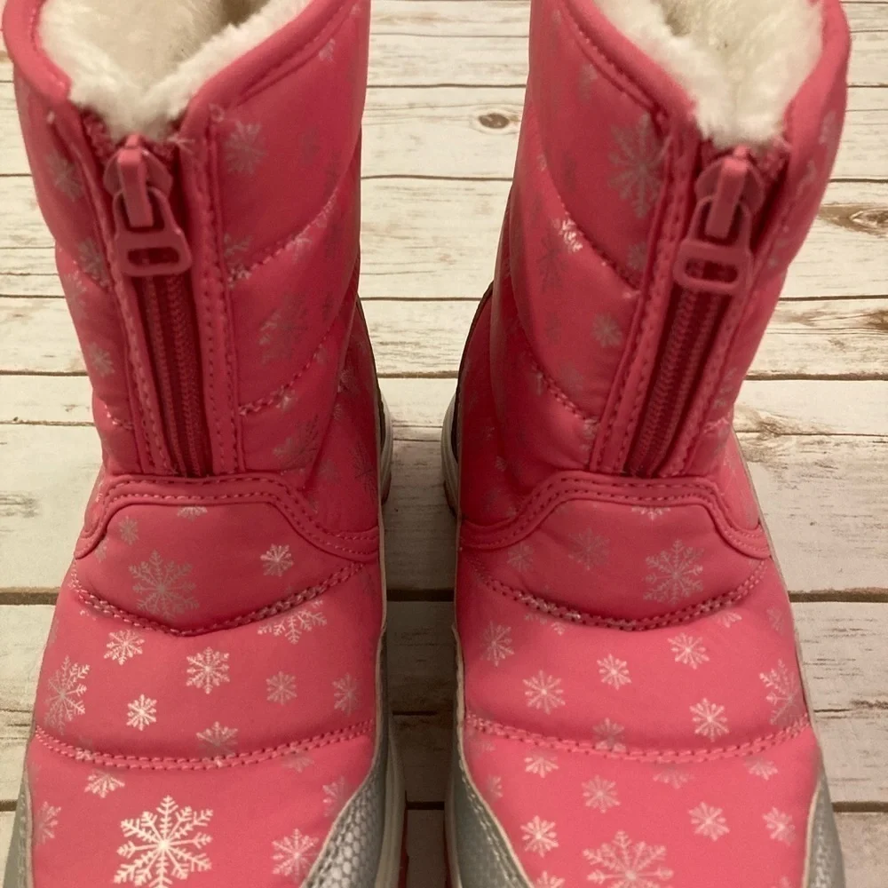 Wonder Nation Girls Pink Rain Snow Boots Size 3